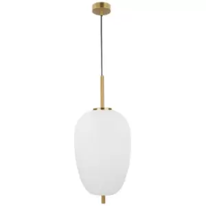 image of Netlighting Merano Cornwall 27cm Globe Pendant Ceiling Light Opal Glass Antique