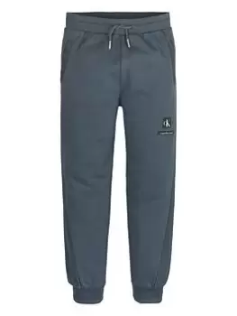 image of Calvin Klein Jeans Boys Reversed Terry Sweatpants - Ocean Teal, Ocean Teal, Size 10 Years