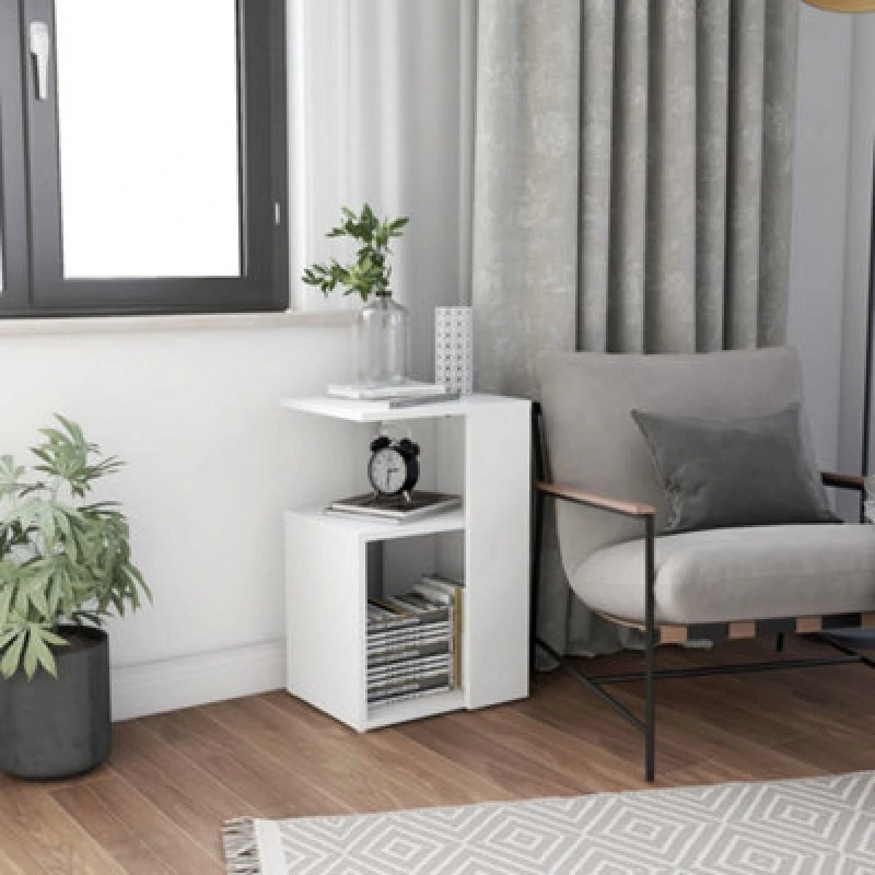 Image of VIDAXL Side Table White 36x30x56cm Engineered Wood Vidaxl 8720286586150