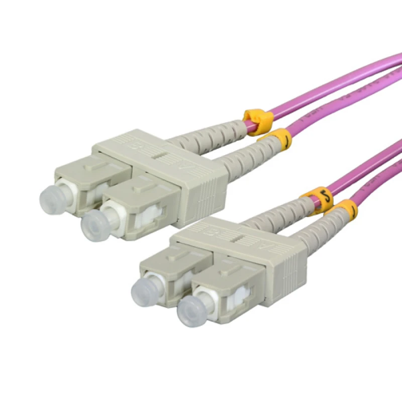 Image of Cablenet 0.5m OM3 50/125 SC-SC Duplex Violet LSOH Fibre Patch Lead