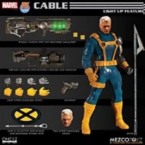 image of Mezco One:12 Collective Marvel X-Men Cable 1990s Costume Figure - Previews Exclusive