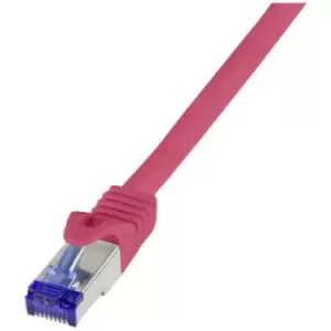 Image of LogiLink C6A014S RJ45 CAT 6A S/FTP 0.25 m Red