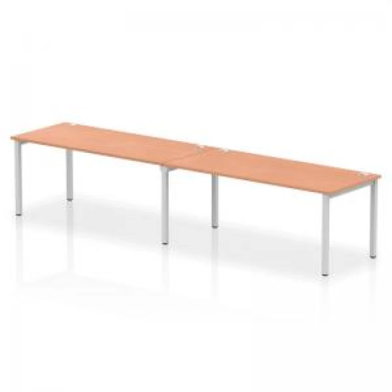 Image of Impulse Impulse Bench Single Row 2 Person 1800 Silver Frame Office Bench Desk Beech IMBS218BCHS