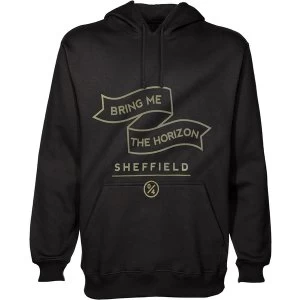 Image of Bring Me The Horizon - Banner Unisex Small Pullover Hoodie - Black