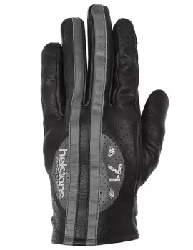 Image of Helstons Record Air Ete Leather Black Grey Gloves T9