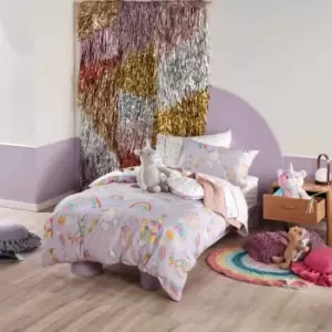 Image of Linen House Kids Unicorniverse Toddler Duvet Cover Set Cotton Multi