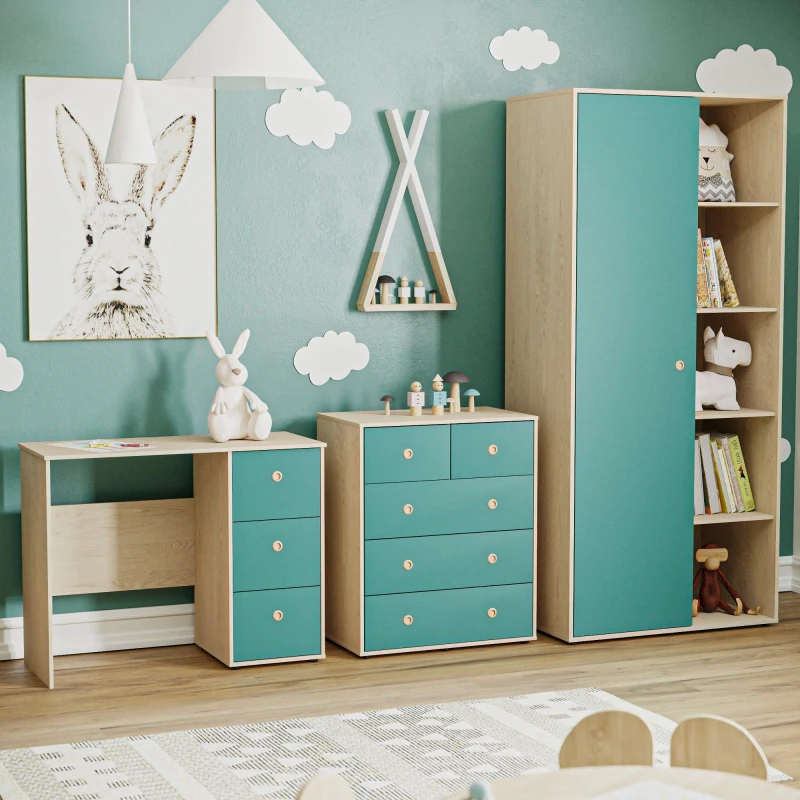 Image of Lassic Junior Vida Neptune 3 Piece Bedroom Set Bedroom Packages One Size Blue 84942692000