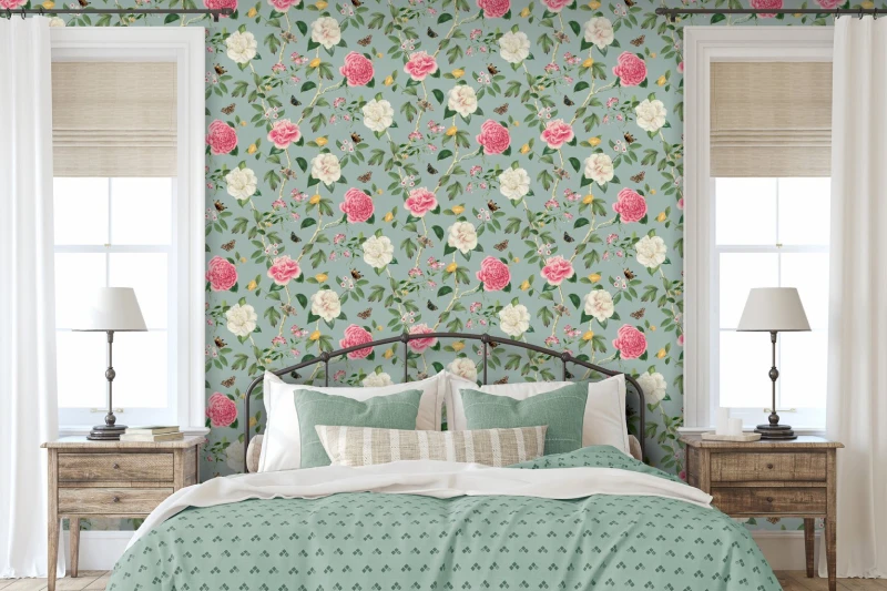 Image of RHS RHS Chinoiserie Charmer Blue Wallpaper