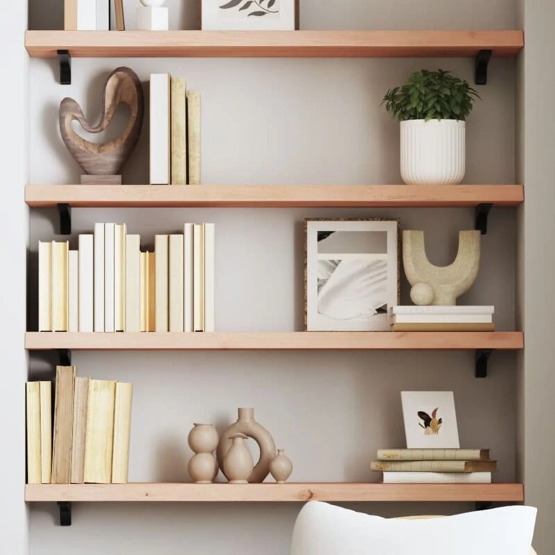Image of VIDAXL Wall Shelf 100x20x4cm Untreated Solid Wood Oak Vidaxl 8720845812799