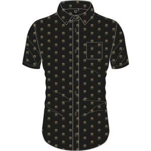 Image of Queen - Crest Pattern Unisex Large T-Shirt - Black
