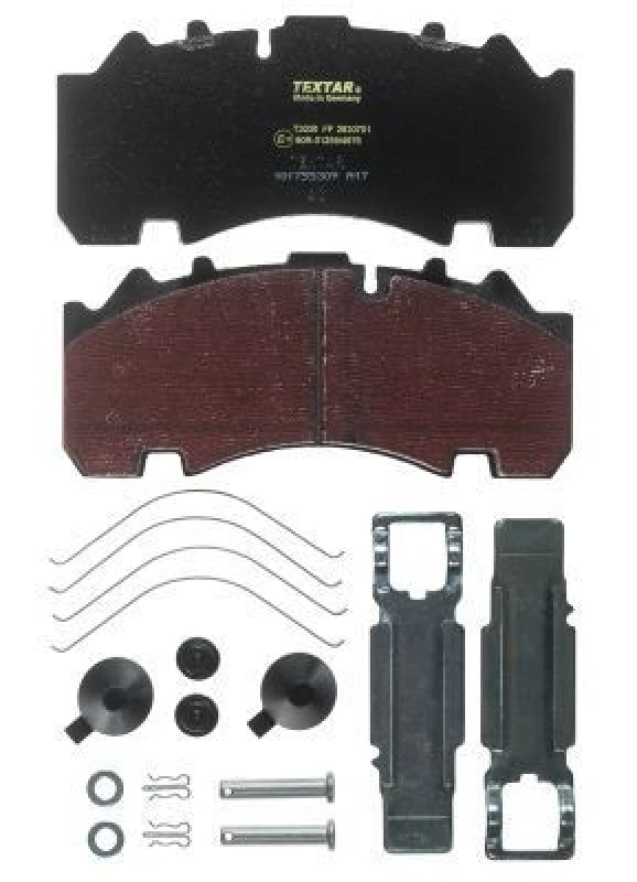 Image of TEXTAR 2930701 Brake pad set prepared for wear warning indicator, with accessories Brake Pad Set,disc brake (402)