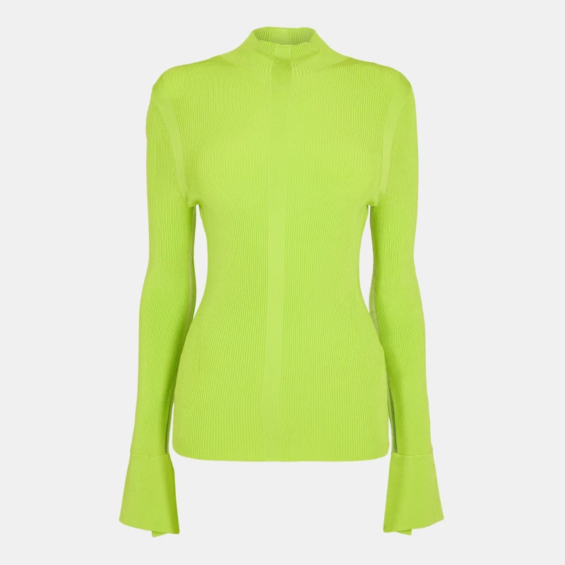 Image of Boss Womens Frescia Ribbed Crew Neck Jumper Bright Yellow female 8 (S)