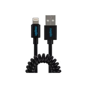 Image of Maplin Premium Lightning Connector Coiled Cable Extending to 1m