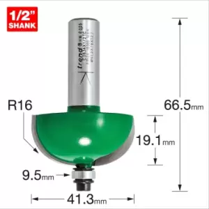 Image of Trend CRAFTPRO Radius Bearing Guided Router Cutter 41.3mm 19mm 1/2"