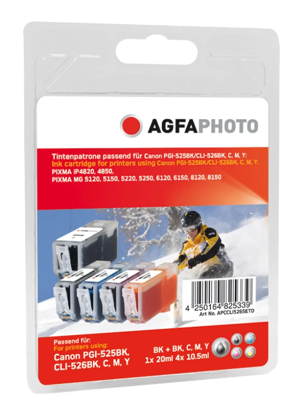 Image of AgfaPhoto APCCLI526SETD ink cartridge Black. Cyan. Magenta. Yellow 5 p