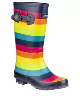 Image of Cotswold Stripe Wellington Boots, Multi, Size 4 Older