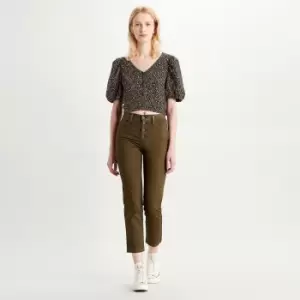 image of 724 High Rise Crop Utility Trousers in Cotton