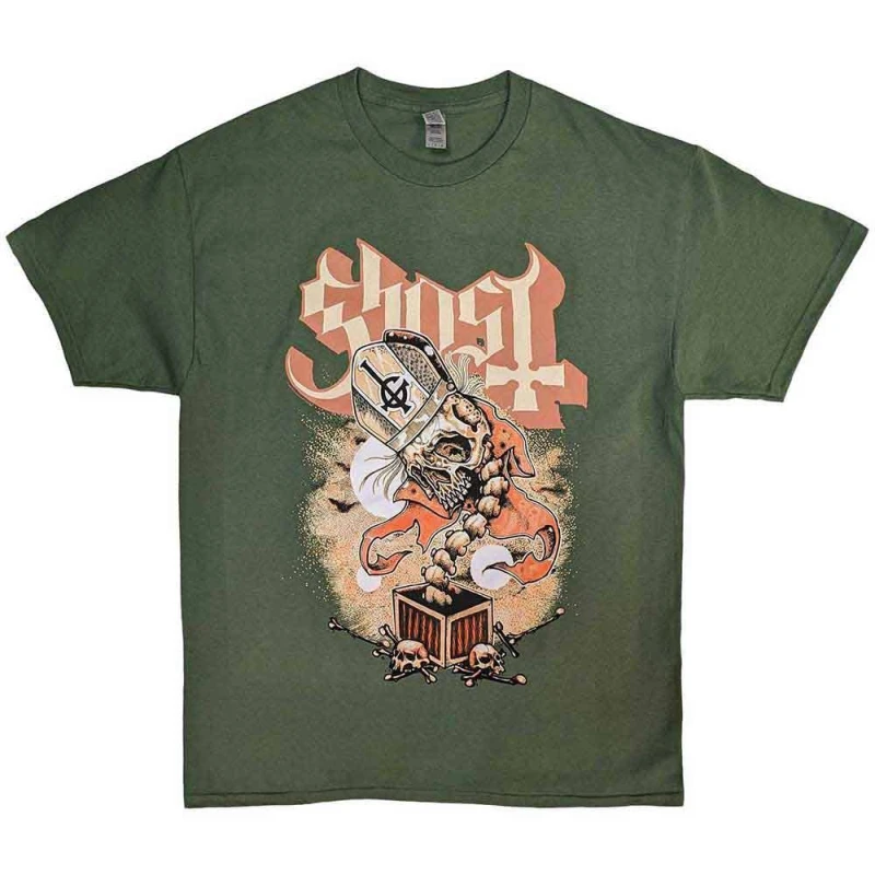 Image of Ghost Jack In The Box Band Logo T Shirt Green unisex