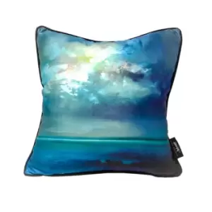 image of Scott Naismith Isle Of Skye Emerges Feather Filled Cushion (One Size) (Blue)