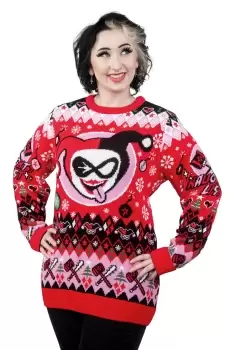 image of Harley Quinn: Hey Puddin Christmas Jumper - XXL