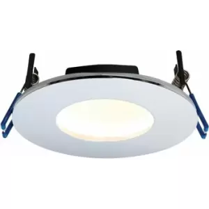 image of Chrome Recessed Bathroom Downlight - 9W Warm White LED Slim Ceiling Light