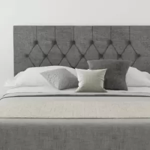 image of Olivier Upholstered Headboard, Firenza Velour, Charcoal - Headboard 60cm Size King (150x200)