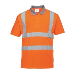 Portwest Mens Class 2 Hi Vis Polo Shirt Orange XS