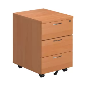 image of First 3 Drawer Mobile Pedestal Beech Version 2 TESMP3BE2