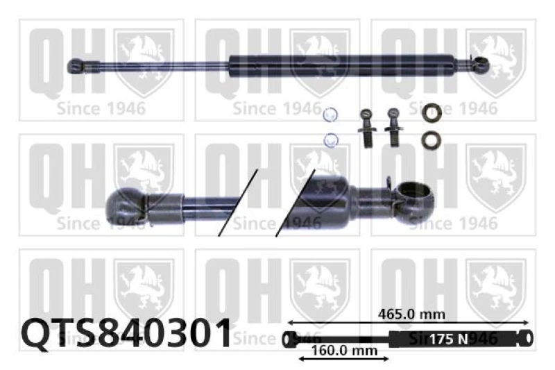 Image of QUINTON HAZELL Tailgate strut QUINTON HAZELL QTS840301