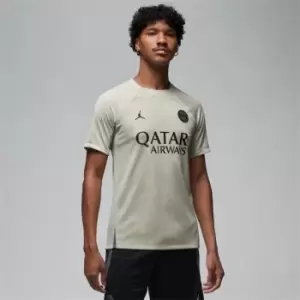 Image of Nike Saint-Germain Strike Third Mens Jordan Dri-FIT Soccer Short-Sleeve Top - Grey