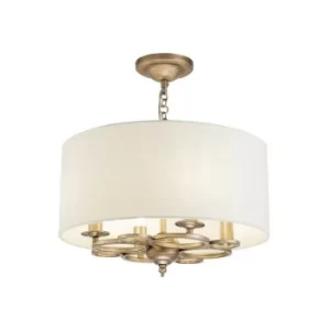 Image of Anna Cylindrical Ceiling Pendant Lamp Gold Antique, 4 Light, E14