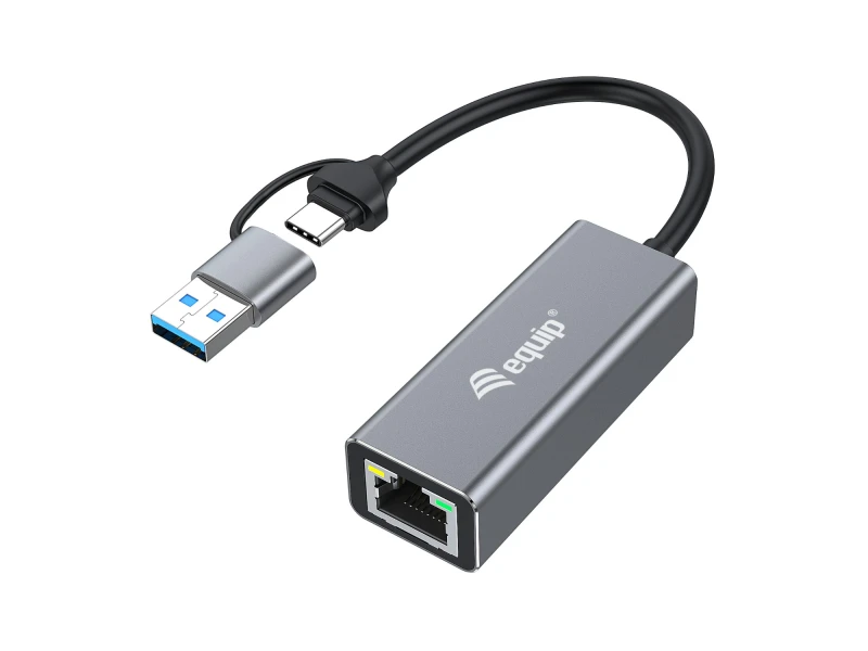 Image of Equip USB-C to 2.5 Gigabit Ethernet Network (USB-C+A) Adapter