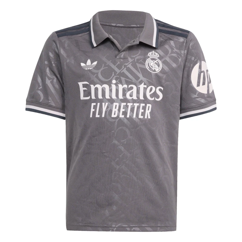 Image of adidas Real Madrid Third Kit 2024 2025 Kids Charcoal male 7-8 Years