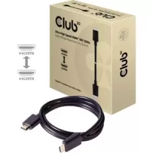 image of club3D HDMI Cable HDMI-A plug, HDMI-A plug 2m Black CAC-1372 HDMI cable