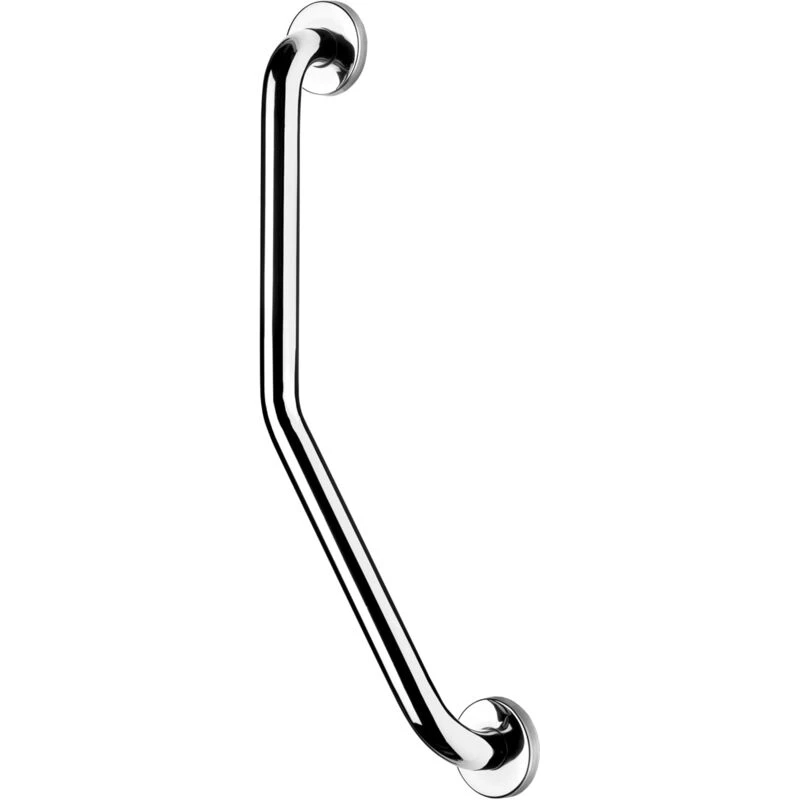 Image of Croydex Croydex - Angled Grab Bar Shower Handle, Chrome Stainless Steel Hand Rail ap501341