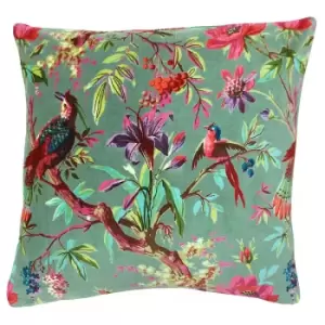 image of Paradise Velvet Cushion Mineral, Mineral / 50 x 50cm / Polyester Filled