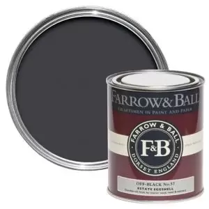 Image of Farrow & Ball Estate Off-Black No. 57 Eggshell Paint, 0.75L