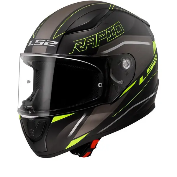 Image of LS2 FF353 Rapid II Rokku M.Black H-V Yellow 06 Full Face Helmet Size 2XL