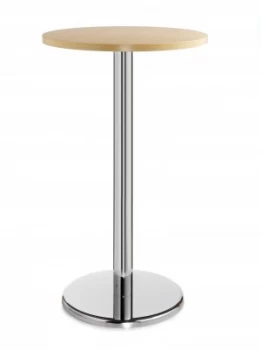 Image of Pisa Circular Poseur Table With Round Chrome Base 600mm - Beech