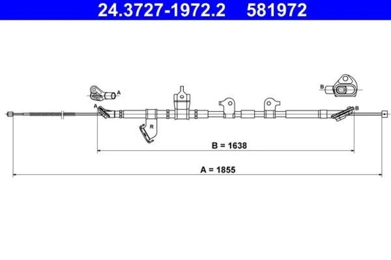 Image of Handbrake cable ATE 24.3727-1972.2