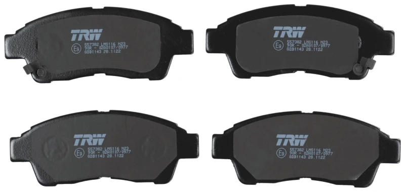 Image of TRW GDB1143 Brake pad set with acoustic wear warning Brake Pad Set,disc brake (402)