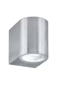 Image of 1 Light Outdoor Wall Light Satin Silver IP44 GU10