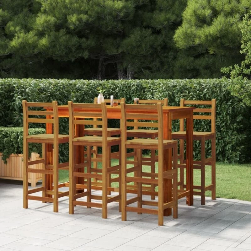 Image of VIDAXL Bar Stools 6 pcs Solid Wood Acacia vidaXL 8720287142911
