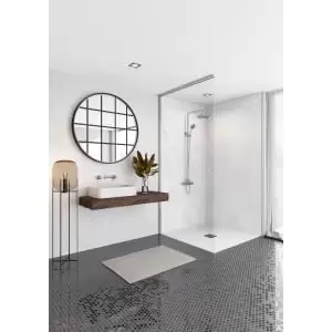 Image of Mermaid Elite Athena Marble Post Form Single Shower Panel 2420 x 1200mm