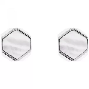 Ladies Karen Millen Silver Plated Polyhedra Stone Stud Earrings