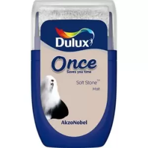 Image of Dulux Once Soft Stone Matt Emulsion Paint 30ml