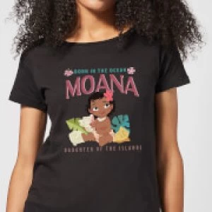 Image of Moana Born In The Ocean Womens T-Shirt - Black