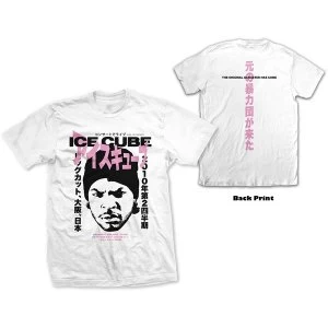 Ice Cube - Beanie Kanji Unisex Large T-Shirt - White