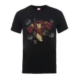 Image of Marvel Comics Iron Man Rocks Mens Black T-Shirt - L - Black