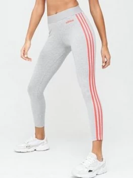 image of Adidas Essentials 3 Stripe Leggings - Medium Grey Heather